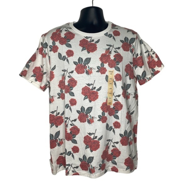 Urban Pipeline Floral Rose Print Graphic Tree (Size:L, Color:Red/White/Green) - Picture 1 of 3